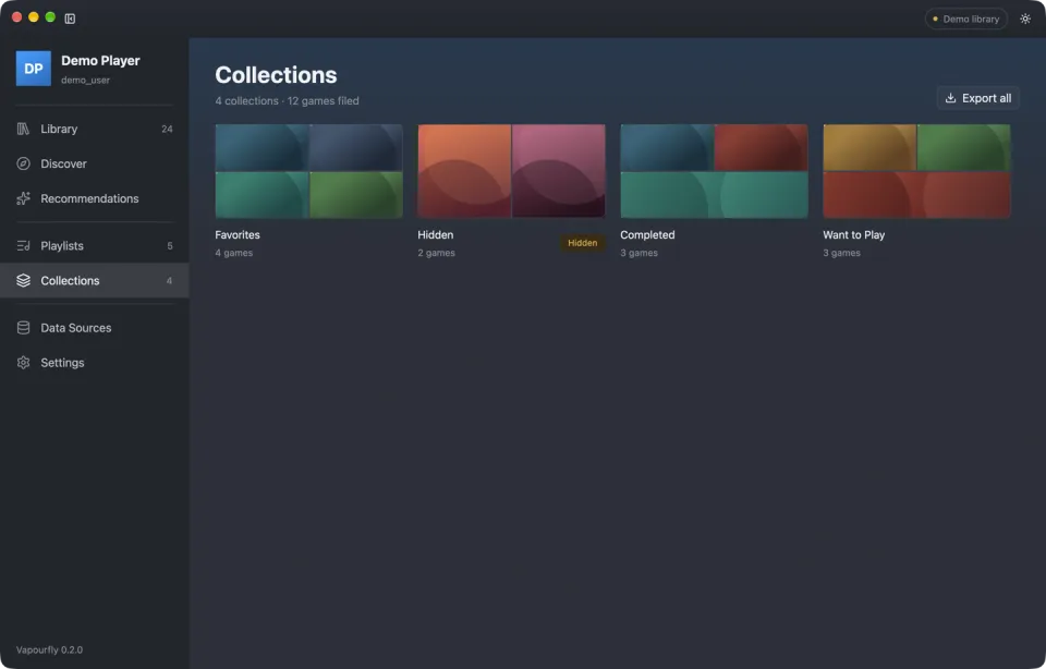 Steam collections shown as cover collages.